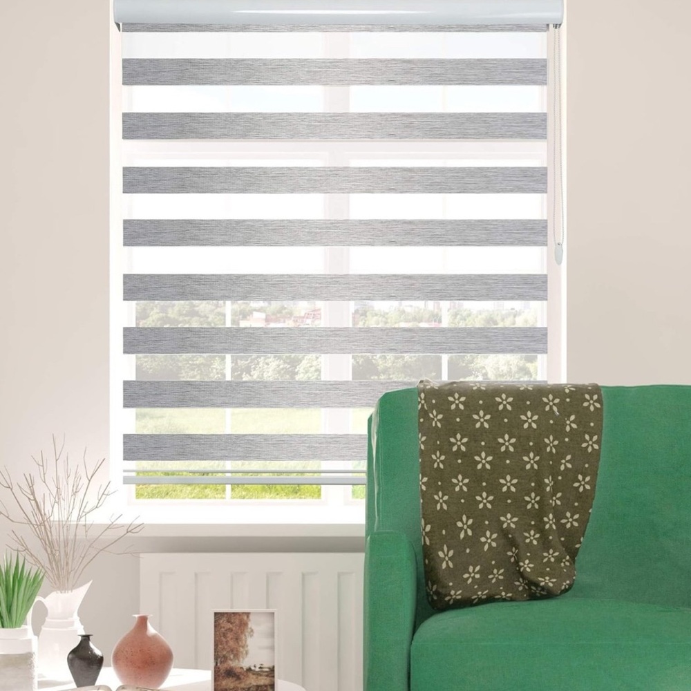 New Grey 72x46” Cordless Zebra Roller Shades